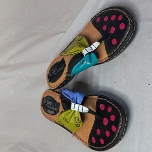 Jill Stern slides leather upper size 6 Gently worn with creative style